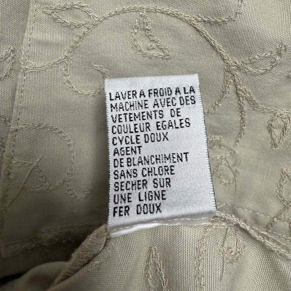 Talbots Beige Embroidered Zip Jacket Size XL Lightweight Spring Coat - Picture 5 of 5